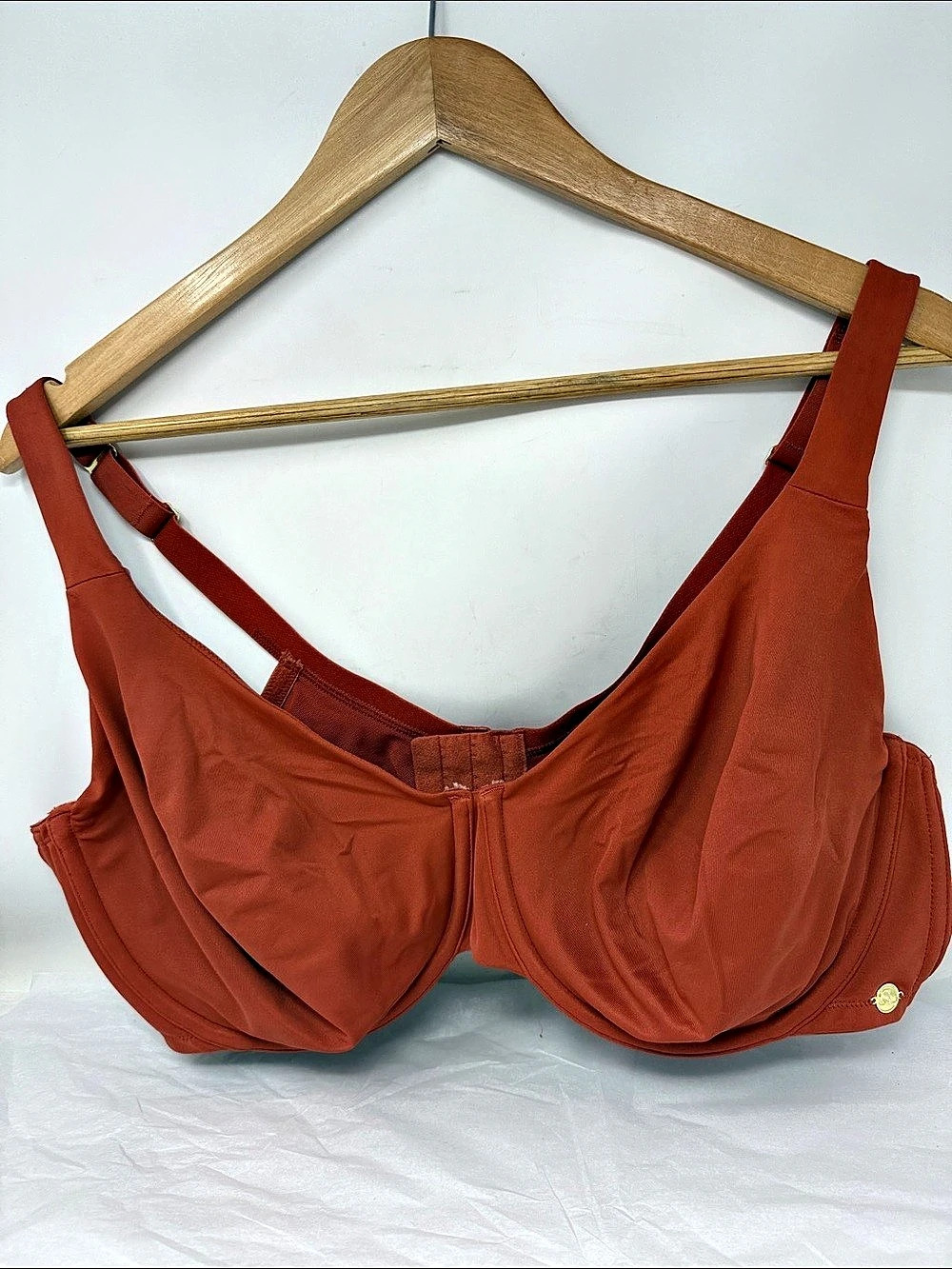 Cacique Burnt Orange Full Coverage Unlined Underwire Bra 44DD Supportive Comfort